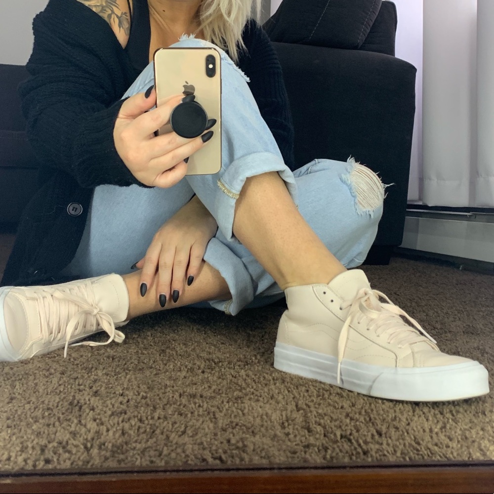 Leather high top Vans